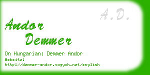 andor demmer business card